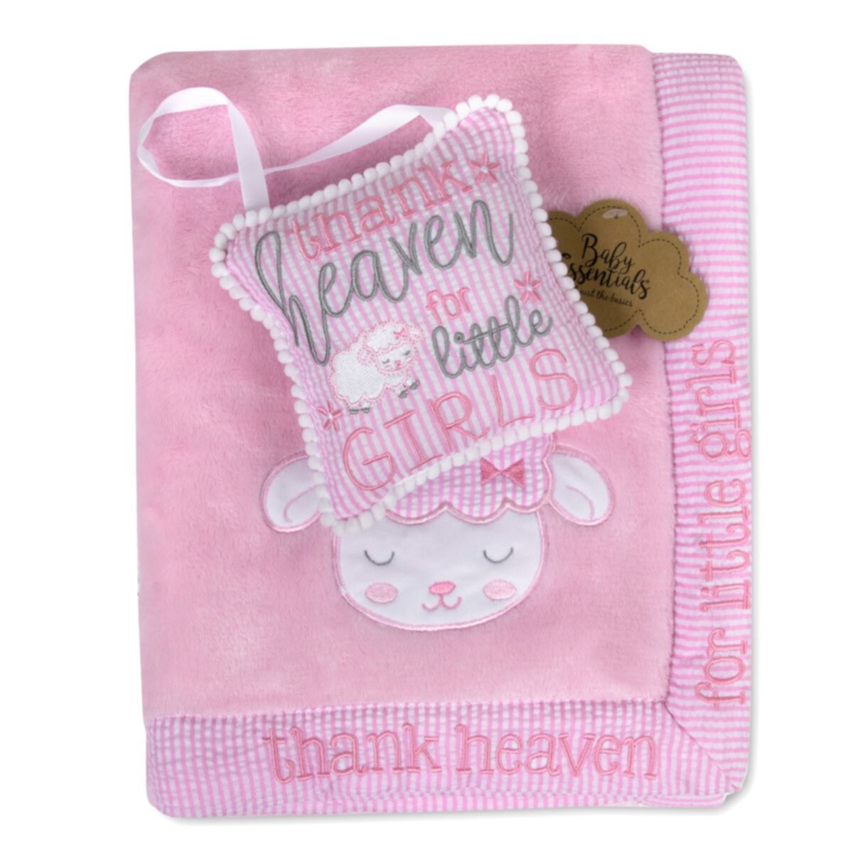 Детское одеяло Baby Essentials "Thank Heaven For Little Girls" с дверным знаком Baby Essentials