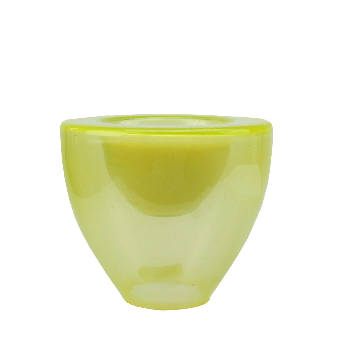 6&#34; Lime Green Torchiere Shaped Glass Votive Candle Holder with Wax Candle Christmas Central