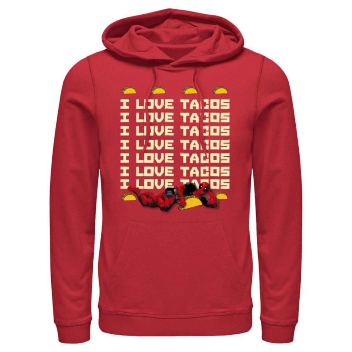 Marvel's Deadpool I Love Tacos Quote Men's Graphic Hoodie Marvel