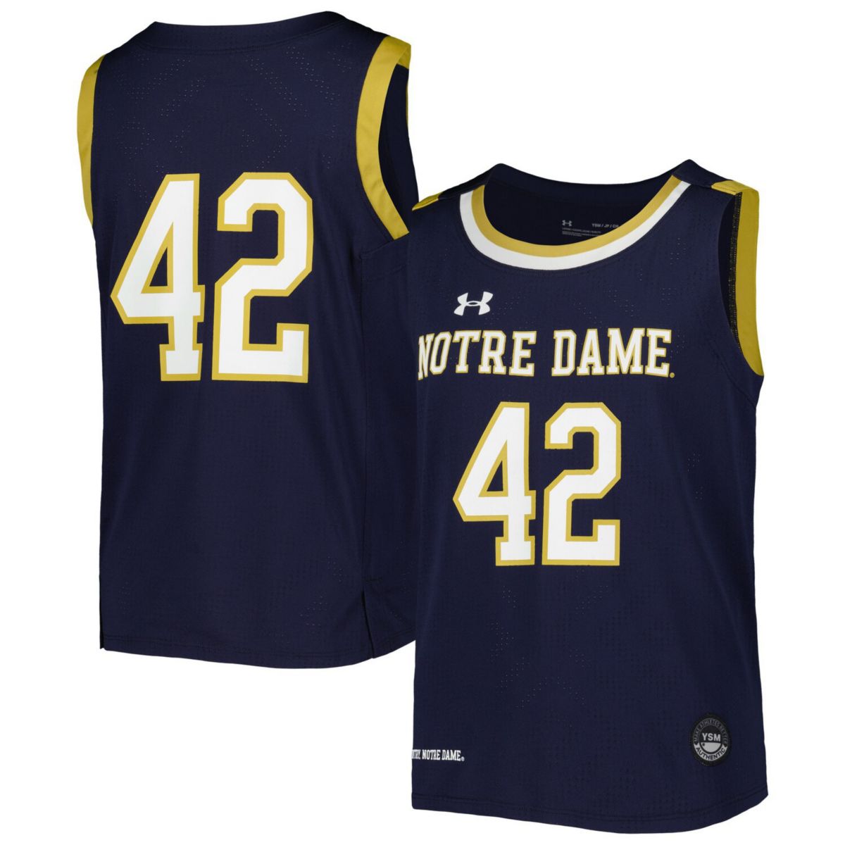 Youth Under Armour #42 Navy Notre Dame Fighting Irish Replica Team Basketball Jersey Under Armour