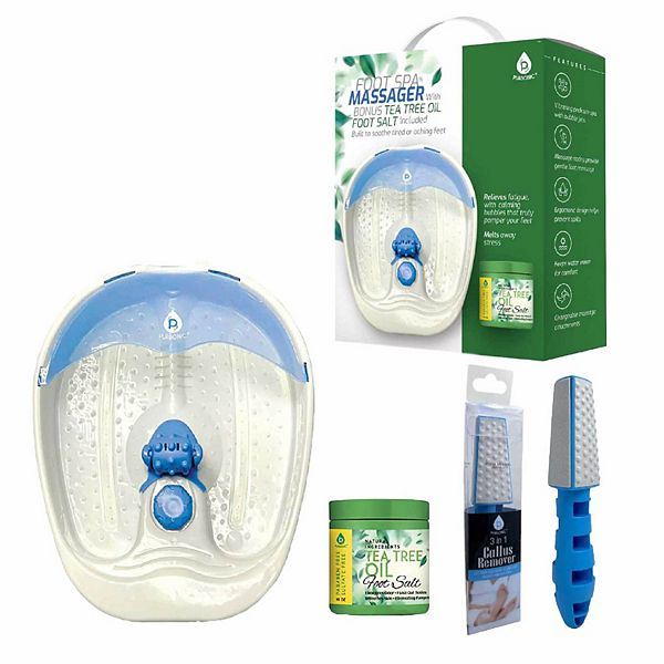 Pursonic Soothing Foot Spa Massager With Tea Tree Salt Scrub & Callus Remover Pursonic