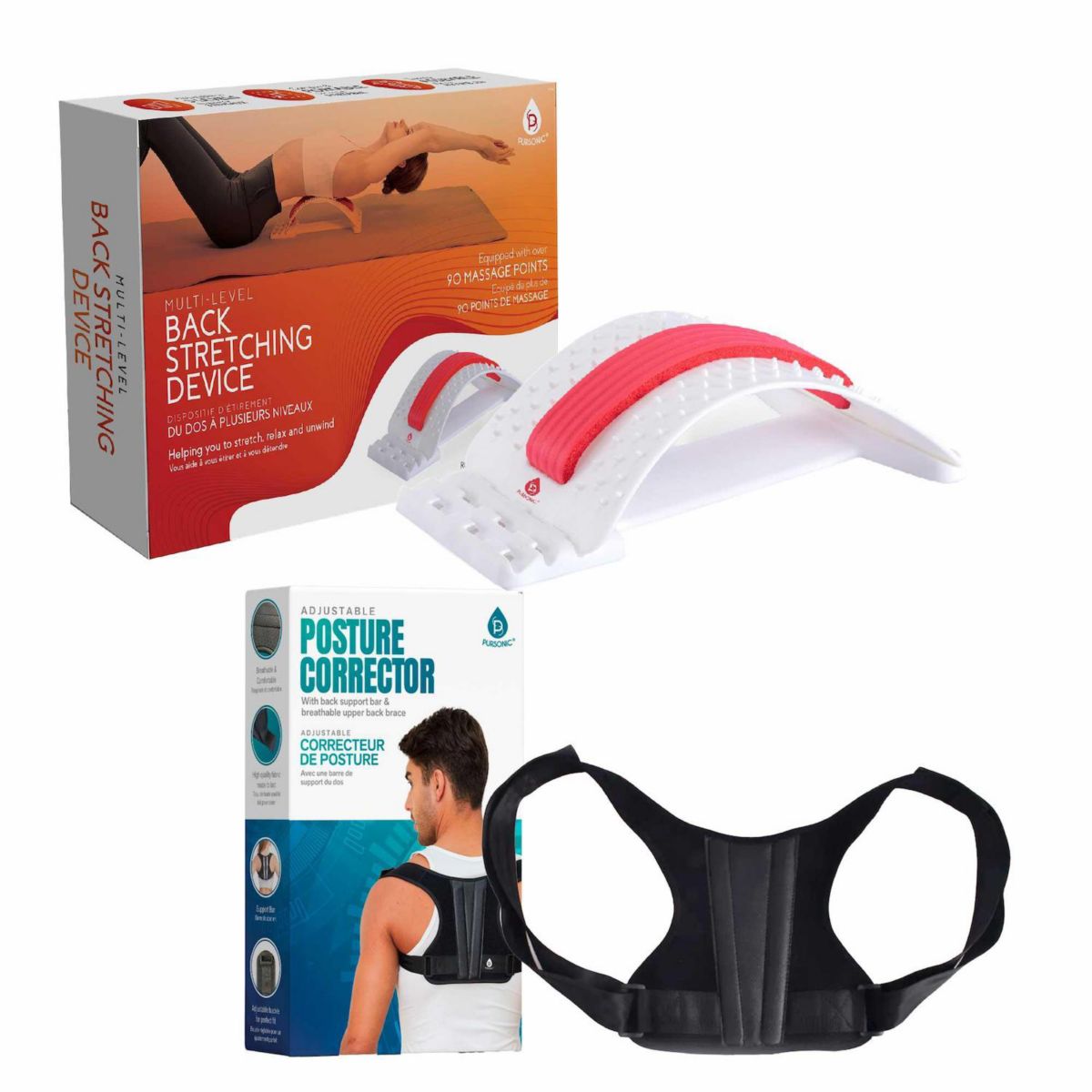 Pursonic Back Health Essentials Kit: Multi-level Stretch & Posture Perfection Pursonic