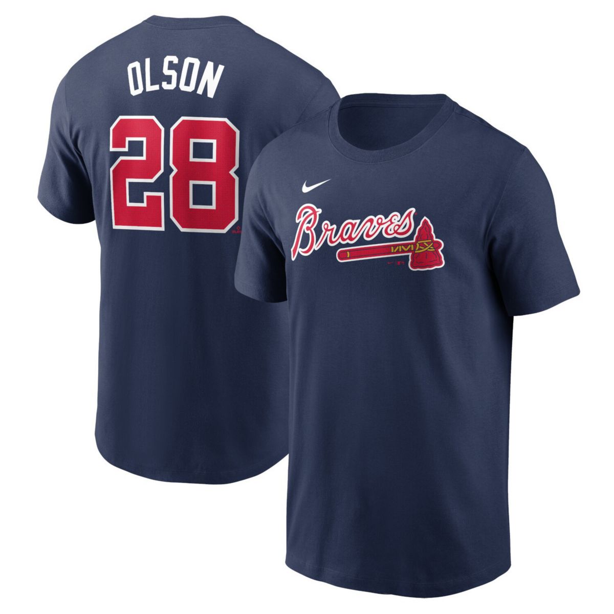 Men's Nike Matt Olson Navy Atlanta Braves Fuse Name & Number T-Shirt Nitro USA