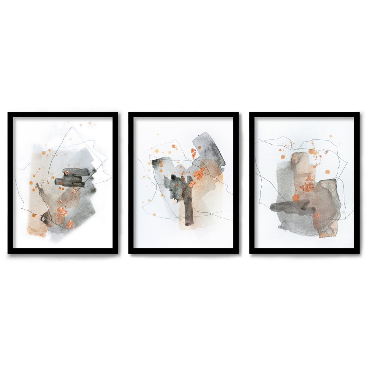 Americanflat Orange Stone Framed Wall Art 3-piece Set Americanflat