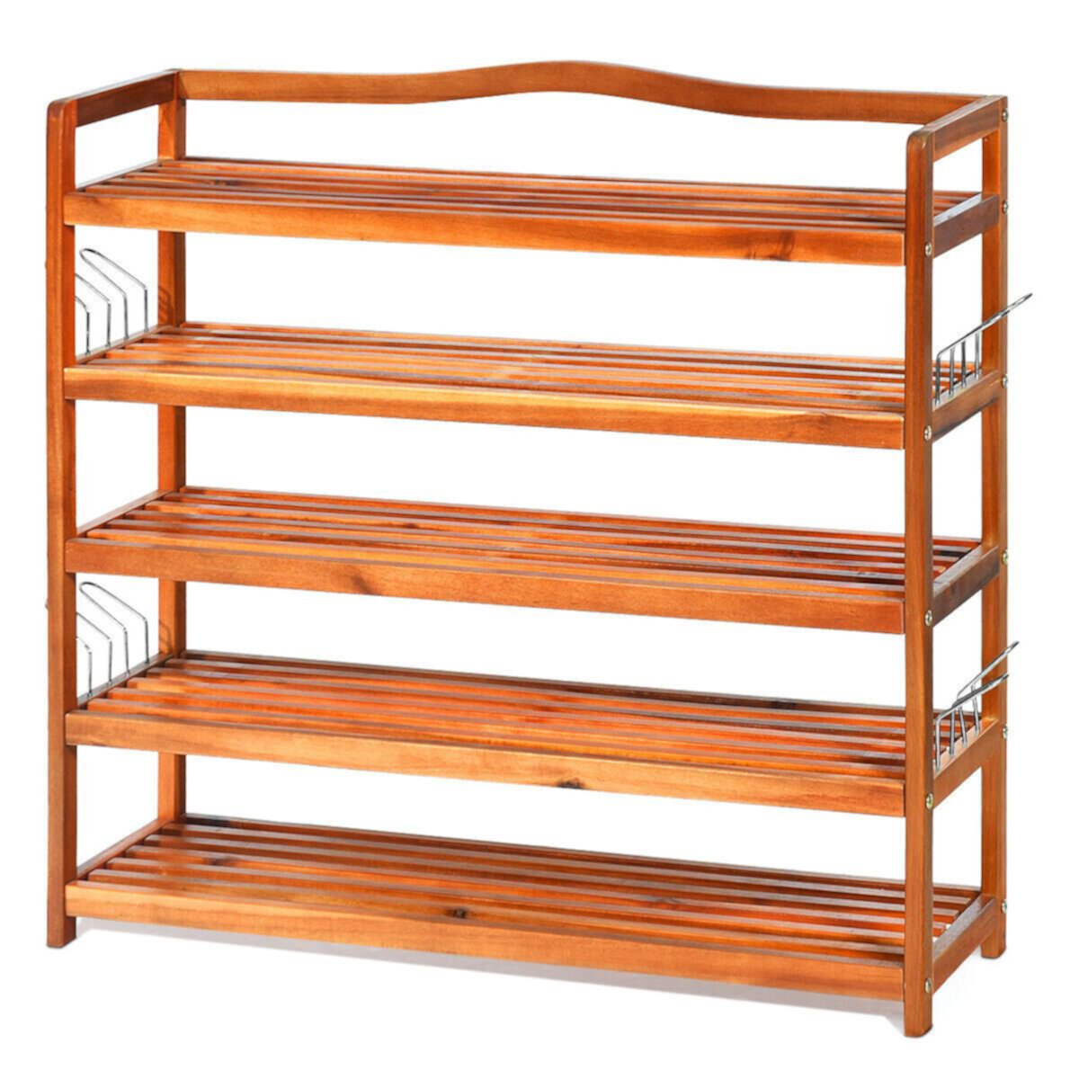 5-Tier Wood Large Shoe Rack Holds up 12-18 Pairs Slickblue