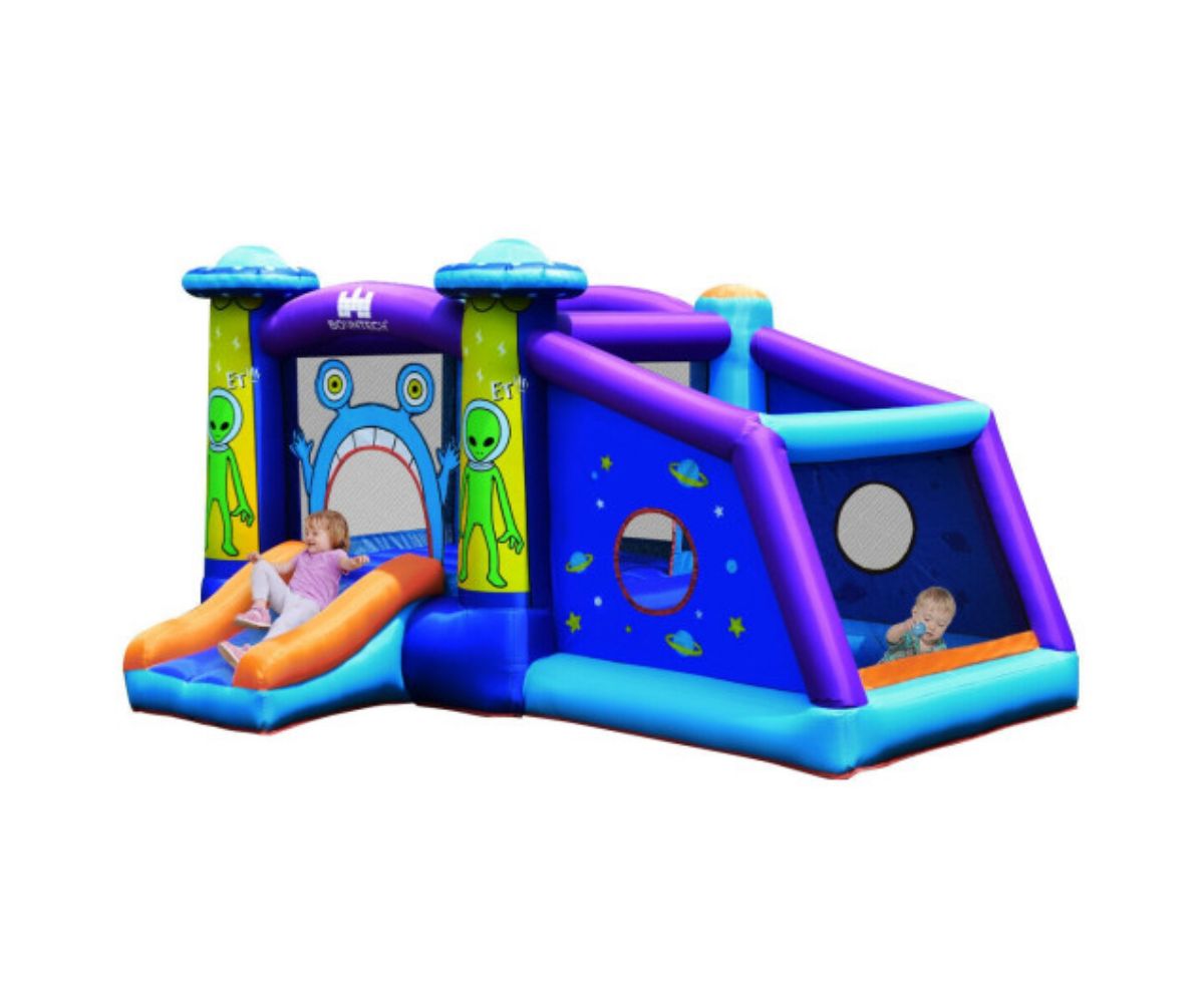Kids Inflatable Bounce House Aliens Jumping Castle Without Blower Slickblue