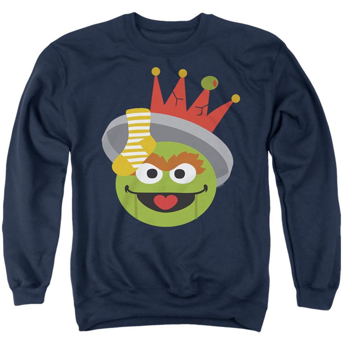 Sesame Street Christmas Nutcracker Oscar The Grouch Adult Crewneck Sweatshirt Licensed Character