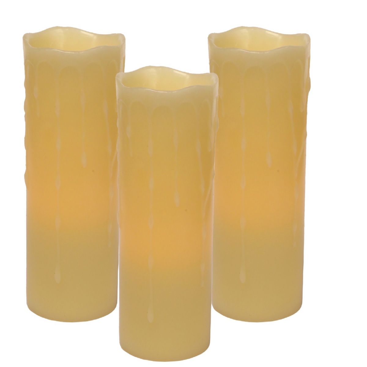 LED Dripping Wax Pillar Candles with Remote (Set of 3) Slickblue