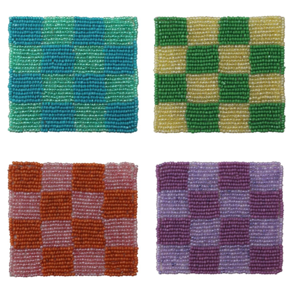 The Big One® Beaded Checkerboard Set of 4 Coasters The Big One