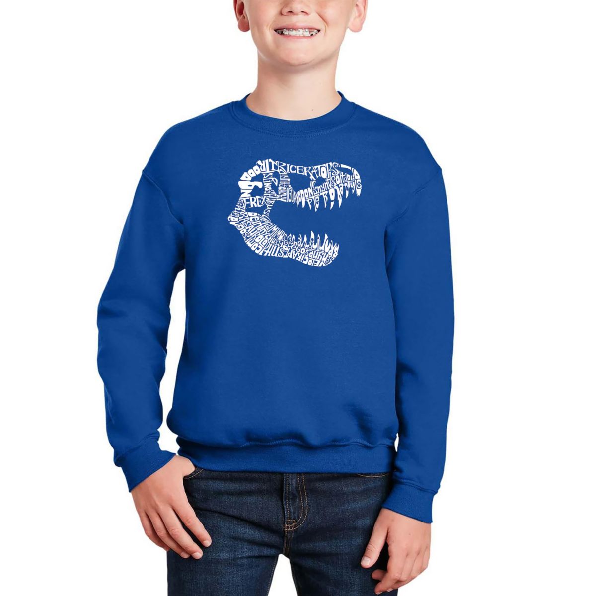 Trex - Boy's Word Art Crewneck Sweatshirt LA Pop Art