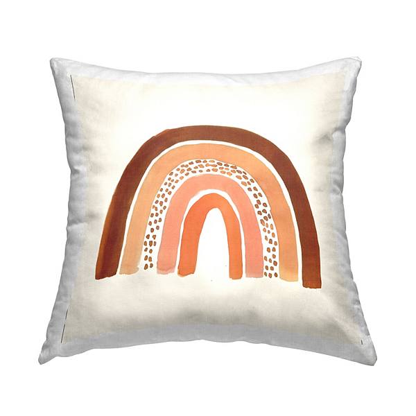 Stupell Home Decor Orange Patterned Rainbow Casual Boho Kids Throw Pillow Stupell Home Decor