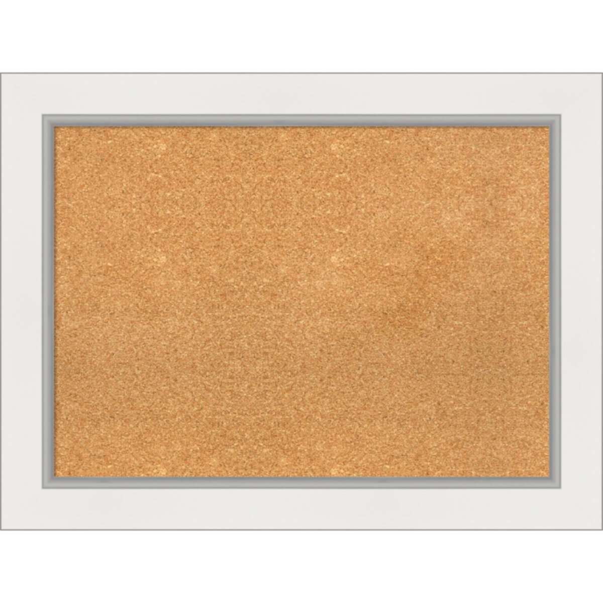 Amanti Art Eva White Silver Finish Framed Cork Board Wall Decor Amanti Art