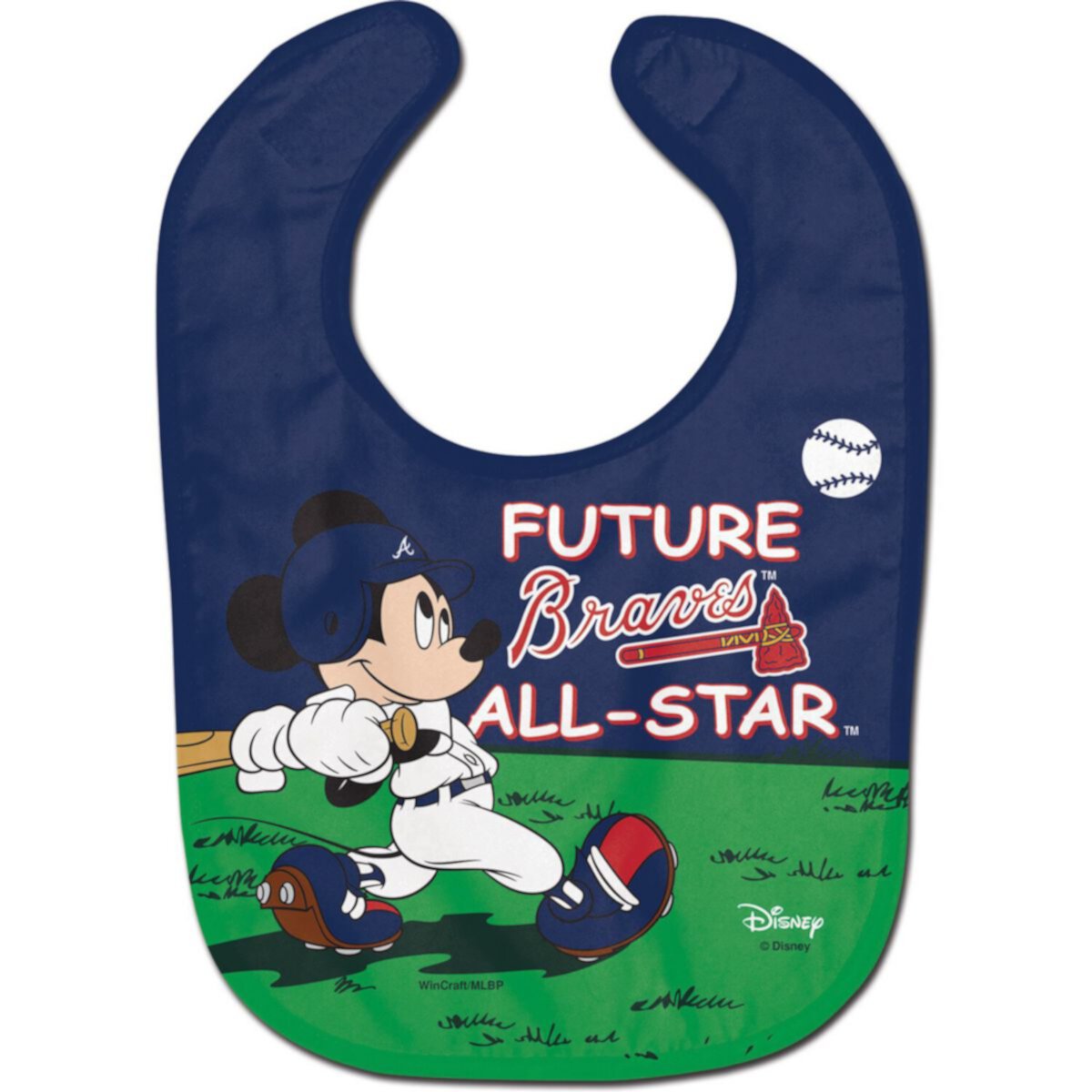 Слюнявчик WinCraft Atlanta Braves Disney Mickey All Pro Unbranded