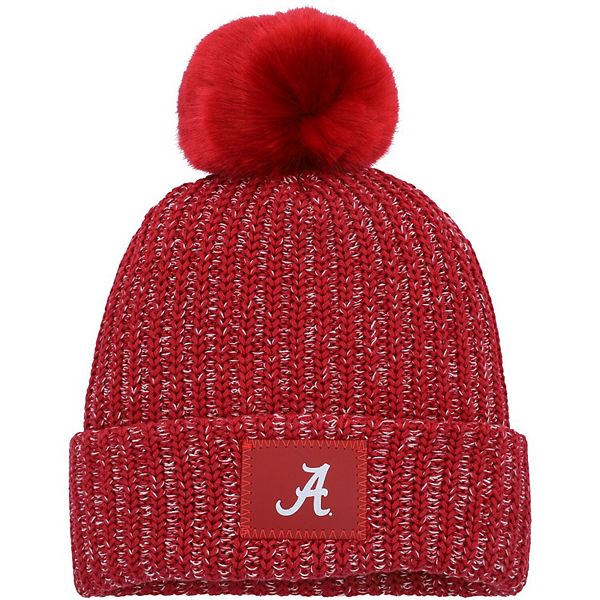 Женская вязаная шапка с помпоном и манжетой Crimson Alabama Crimson Tide Unbranded