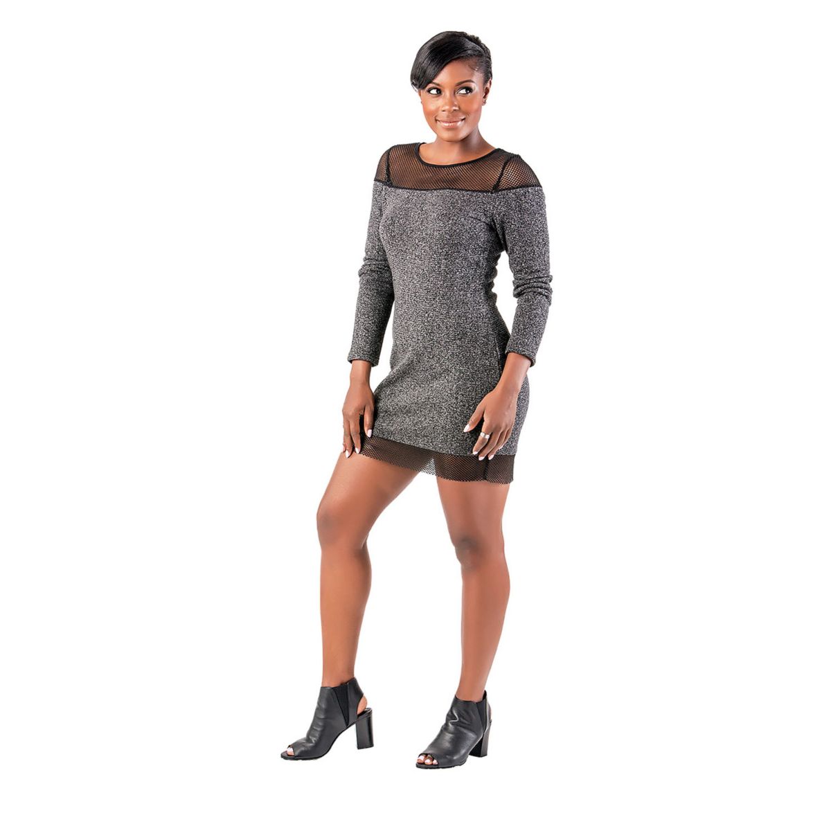 Veronica French Terry Long Sleeve Dress Poetic Justice