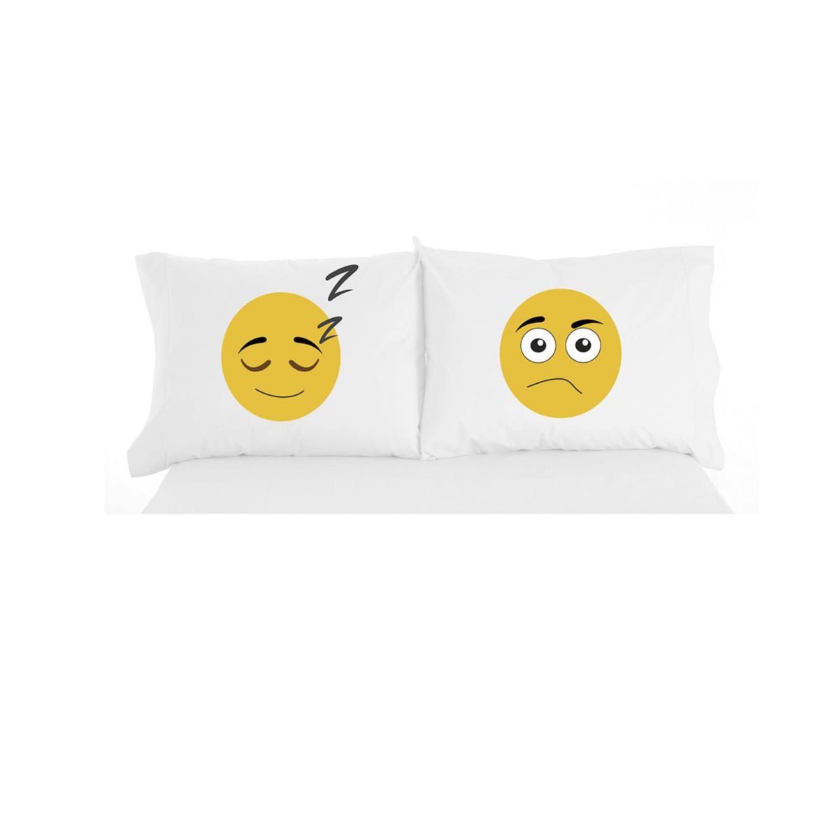 Micro Flannel High Quality 2-Piece Exclusively Emoji Printed Luxurious Pillowcase Shavel