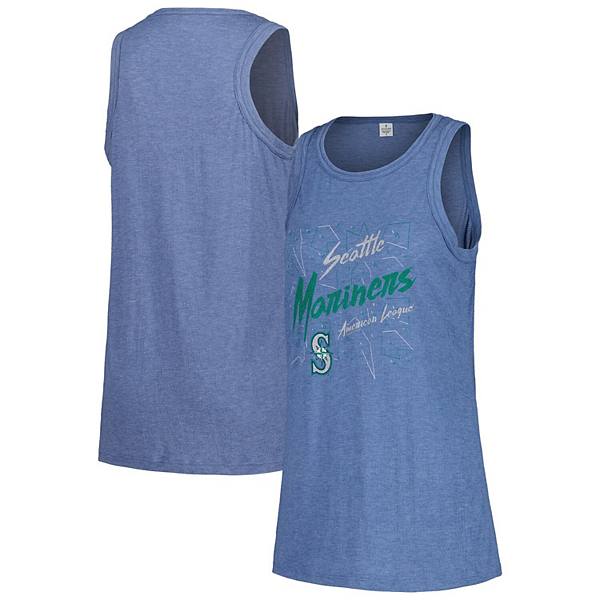 Women's Soft as a Grape Navy Seattle Mariners Gauze High Neck Tank Top Soft As A Grape