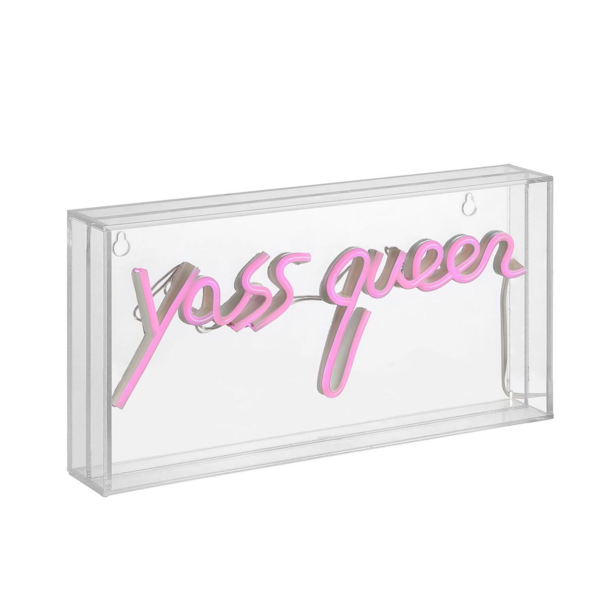 Yass Queen Contemporary Glam Acrylic Box Usb Operated Led Neon Light Jonathan Y Designs