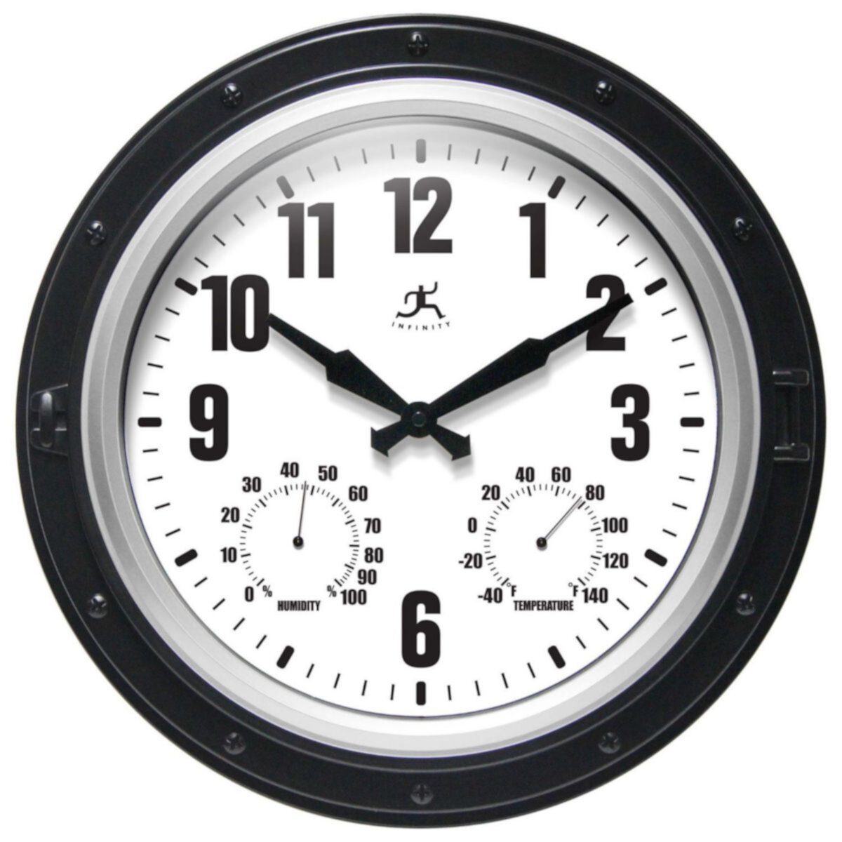 Infinity Instruments Forecaster Outdoor Round Wall Clock Infinity Instruments