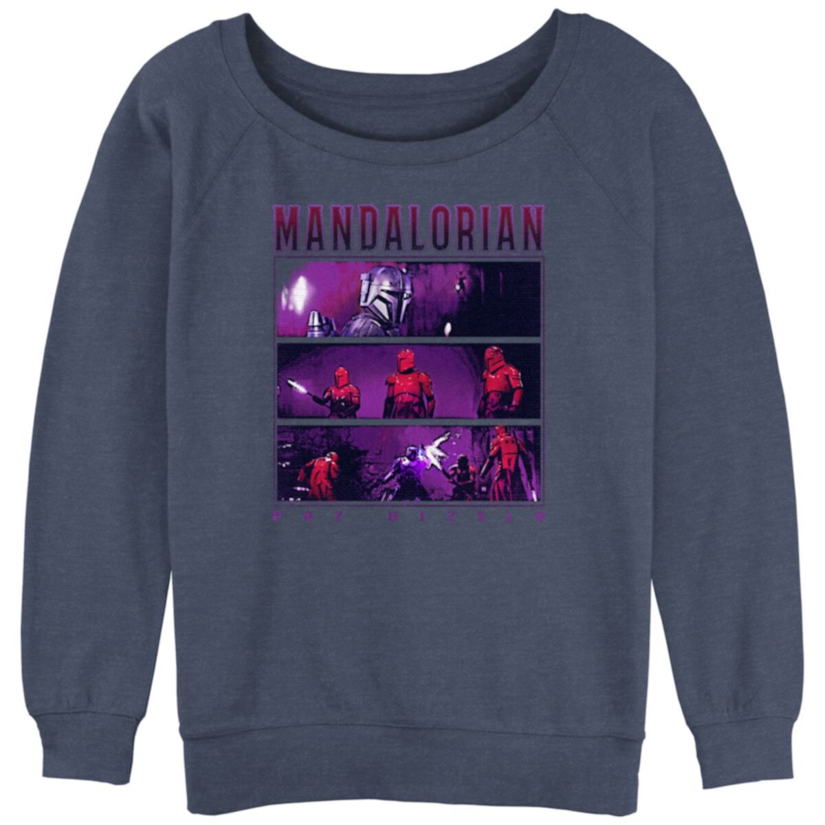 Juniors' The Mandalorian Fight Slouchy Terry Graphic Pullover Star Wars