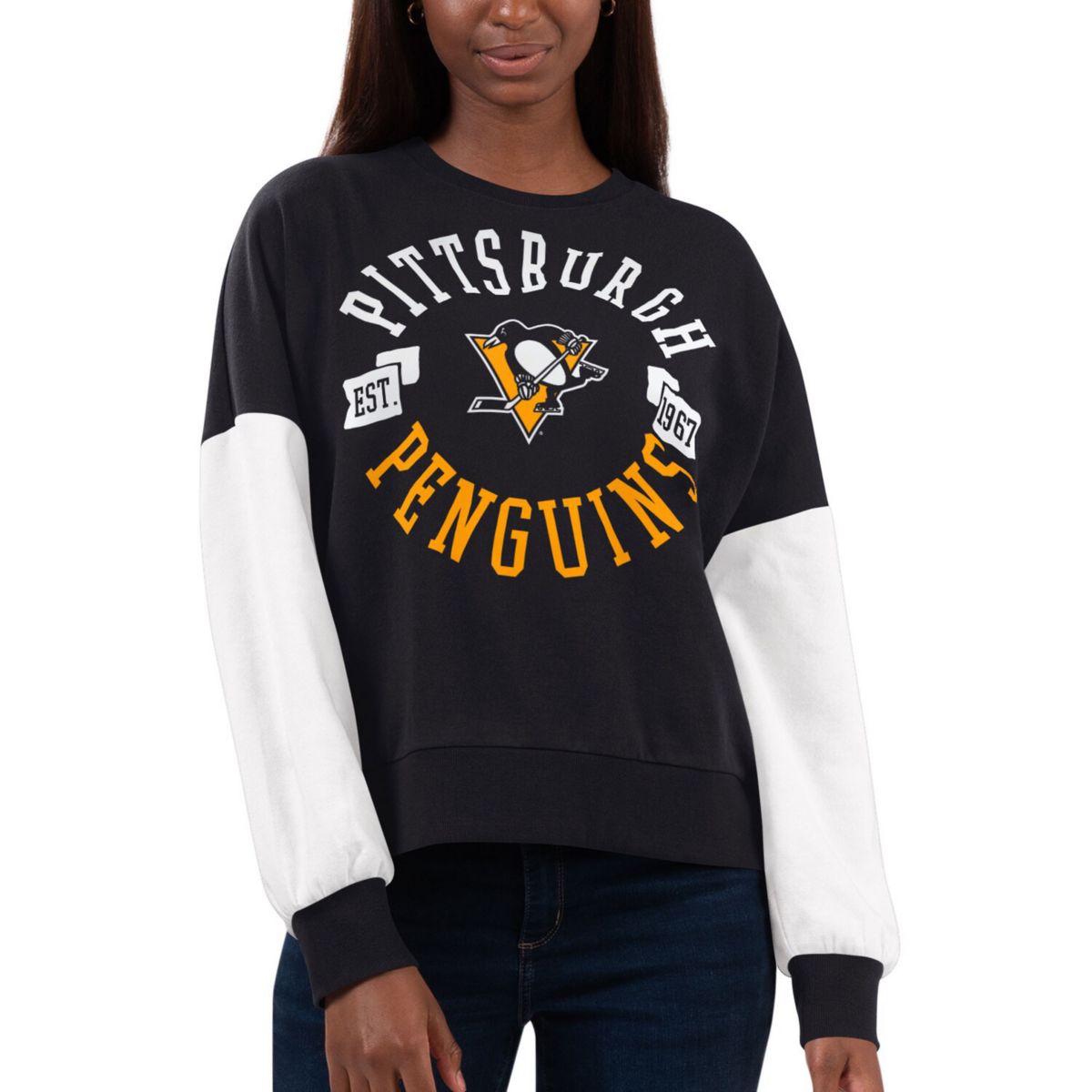 Женская Толстовка G-III 4Her by Carl Banks Черная Pittsburgh Penguins Team Pride In The Style