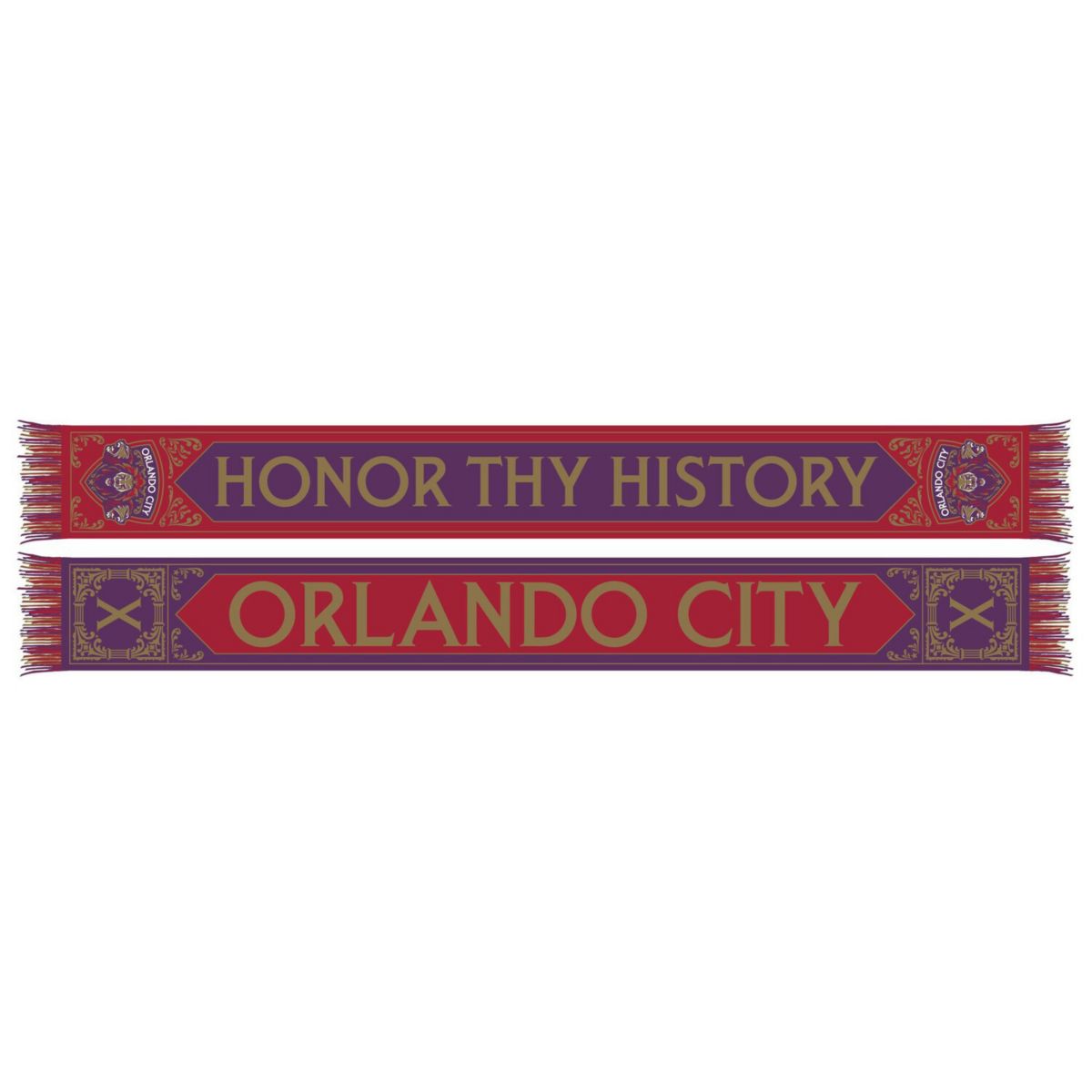 Двусторонний шарф в стиле футболки Orlando City SC 2024, 100% акрил, длина 157 см Ruffneck Scarves