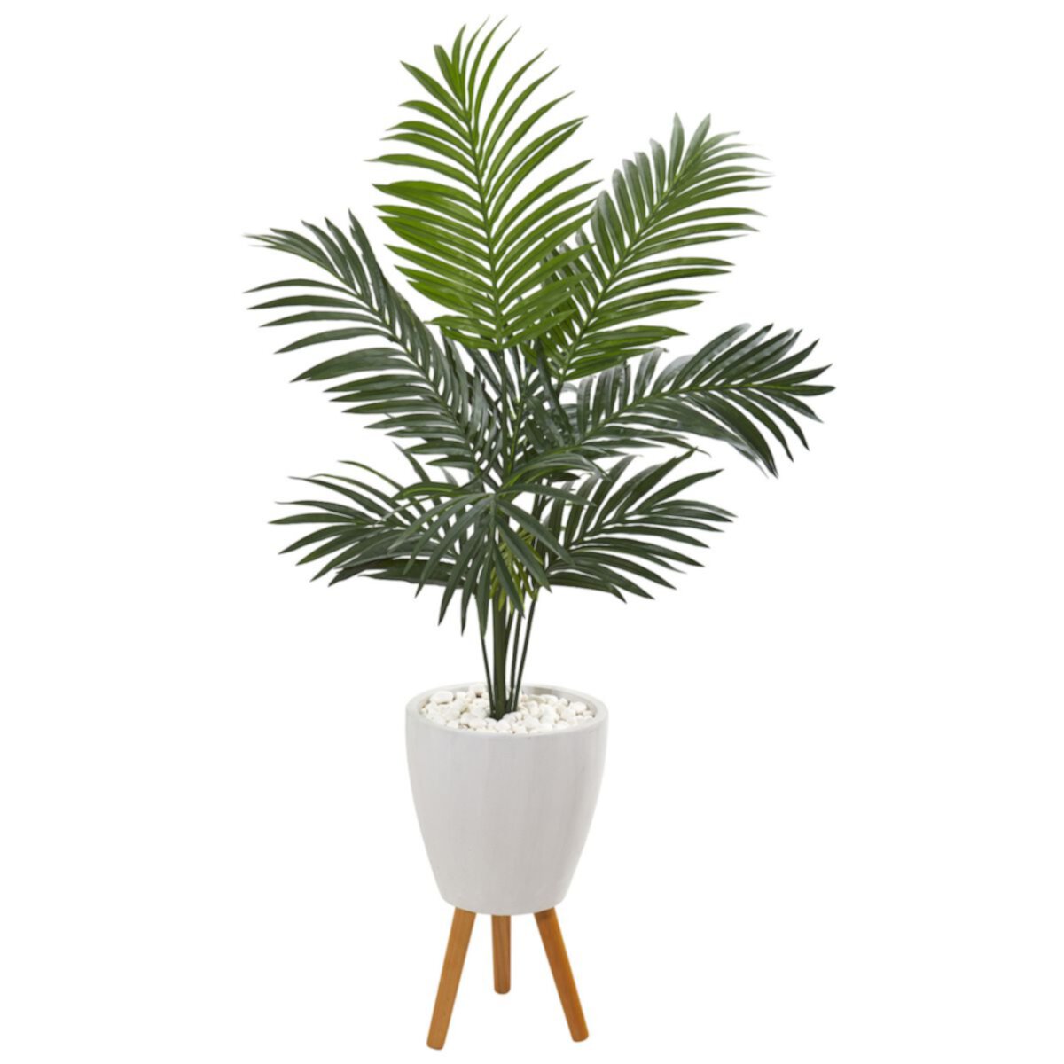 nearly natural 4.5-ft. Kentia Artificial Palm Tree in White Planter with Legs NEARLY NATURAL