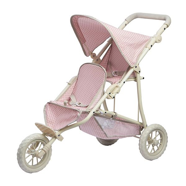 World Olivia's Little World Polka Dots Princess Baby Doll Twin Jogging Stroller Olivia's Little World