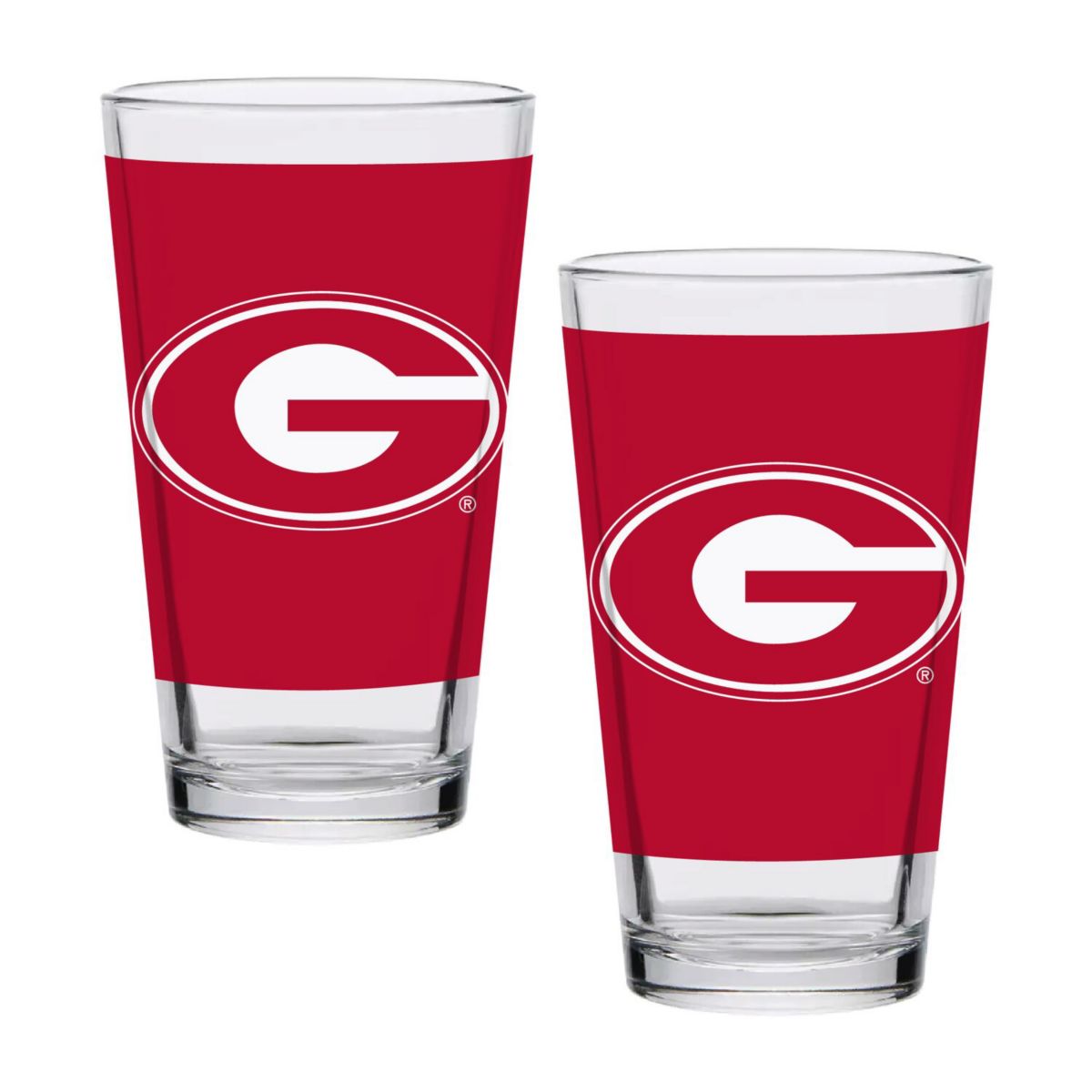 Georgia Bulldogs Two-Pack Knockout 16oz. Pint Glass Set Unbranded