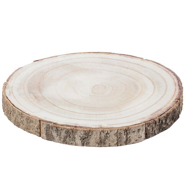 Barky Natural Wood Slabs Rustic Ornament Slice Tray Table Charger - Approximately 10 Inch Dia Vintiquewise