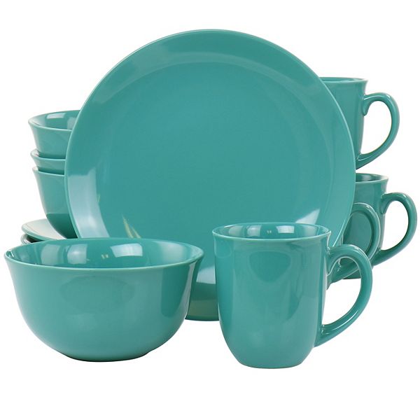 Gibson Home Mercer 12 Piece Round Stoneware Dinnerware Set Gibson Home