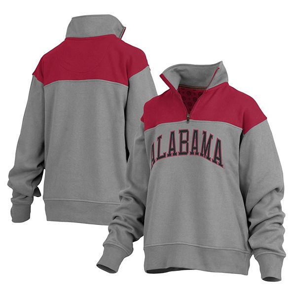 Женская Толстовка Серый Alabama Crimson Tide Avon Fleece Quarter-Zip от Pressbox Unbranded