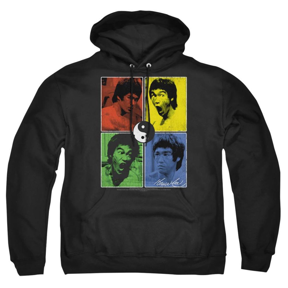 Bruce Lee Enter Color Block Adult Pull Over Hoodie Licensed Character