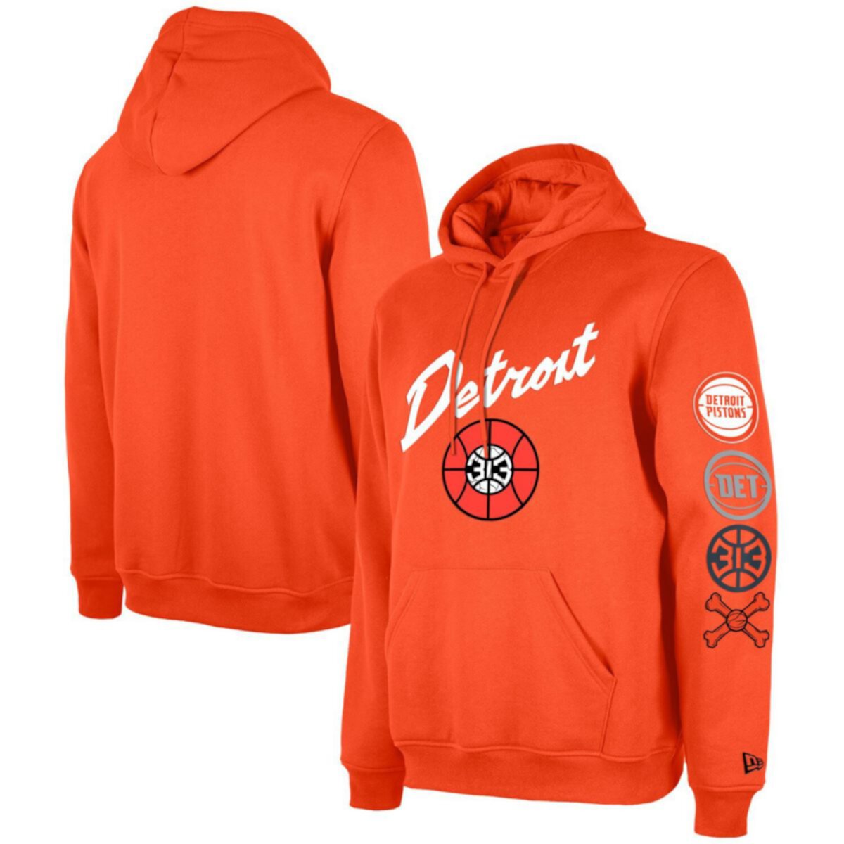 Мужская Футболка New Era Orange Detroit Pistons Big & Tall 2023/24 City Edition New Era x Staple