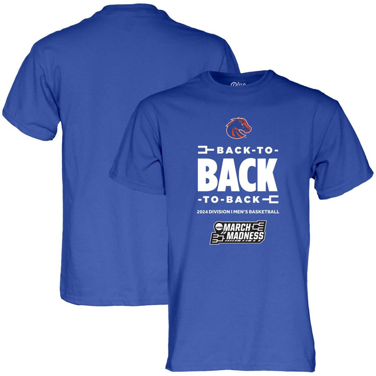 Men's Blue 84 Royal Boise State Broncos 2024 NCAA Men's Basketball Tournament March Madness Three-In-A-Row T-Shirt Blue 84