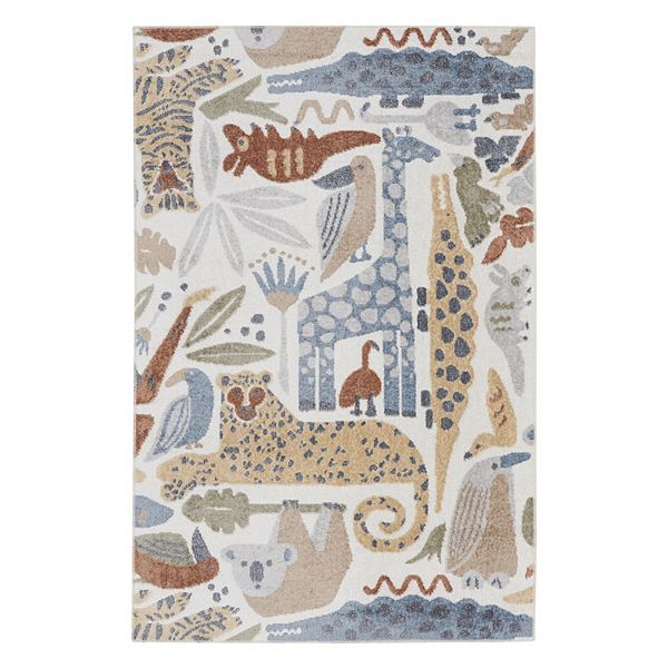 Nourison Astra Safari Animals Kids Washable Indoor Rug NOURISON