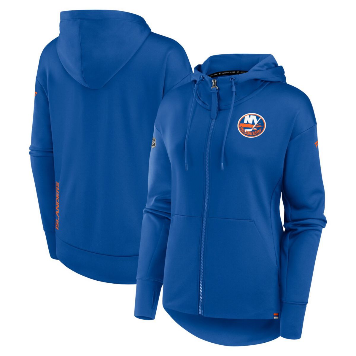 Женская Повседневная куртка Unbranded Royal New York Islanders Authentic Pro Scuba Full-Zip Hoodie Unbranded