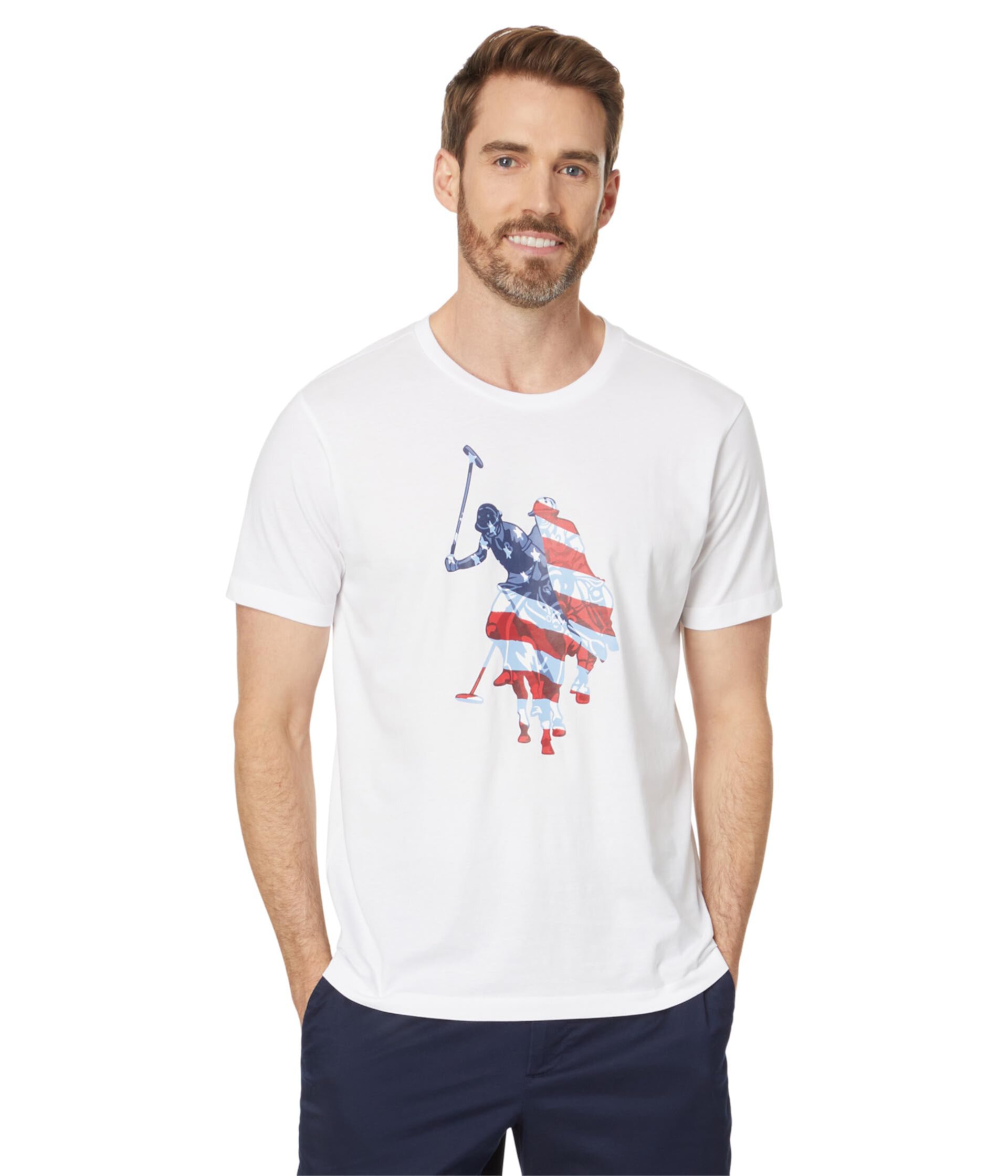 Мужская Футболка U.S. POLO ASSN. Short Sleeve Graphic Print Flag DHM U.S. POLO ASSN.