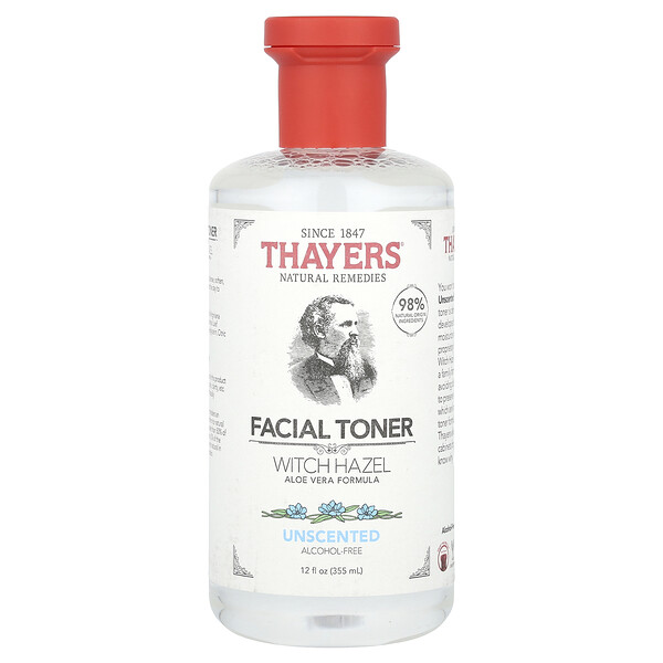 Witch Hazel Facial Toner, Alcohol-Free, Unscented, 12 fl oz (355 ml) Thayers