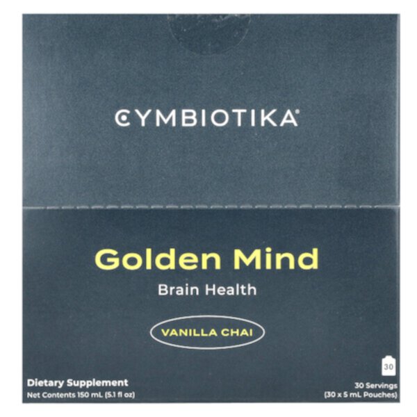 Golden Mind, Brain Health, Vanilla Chai, 30 Pouches, 5 ml Each Cymbiotika