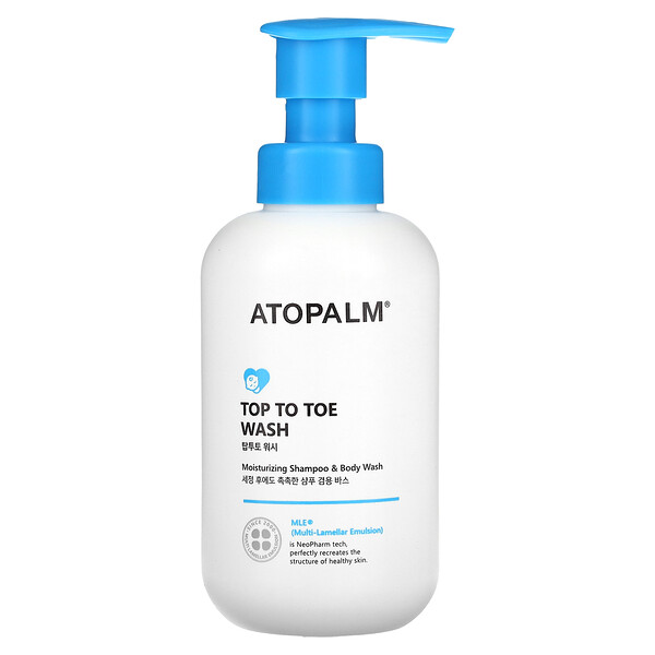 Top to Toe Wash, Moisturizing Shampoo & Body Wash, 10.1 fl oz (300 ml) Atopalm