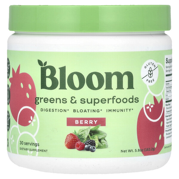 Greens & Superfoods, Berry, 5.8 oz (Унции) (163.2 g) Bloom