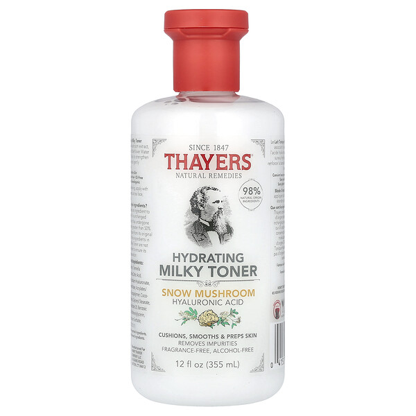Hydrating Milky Toner, Snow Mushroom, Alcohol-Free, Fragrance Free, 12 fl oz (355 ml) Thayers