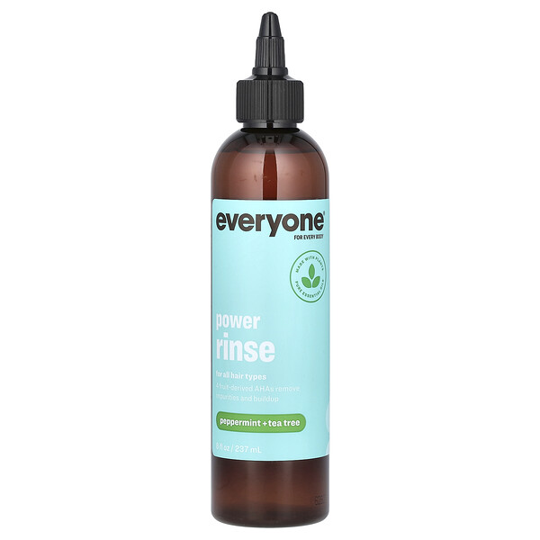 Power Rinse, For All Hair Types, Peppermint + Tea Tree, 8 fl oz (237 ml) Everyone