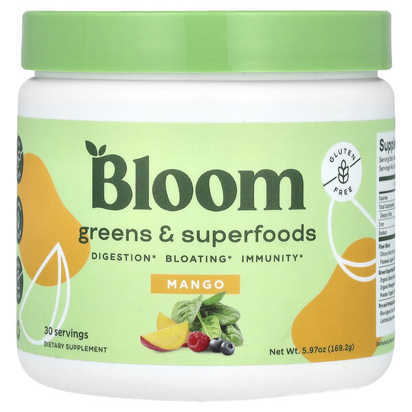 Greens & Superfoods, Mango, 5.97 oz (Унции) (169.2 g) Bloom