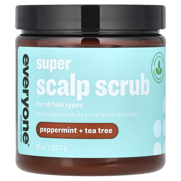 Super Scalp Scrub, For All Hair Types, Peppermint + Tea Tree, 8 oz (227 g) Everyone
