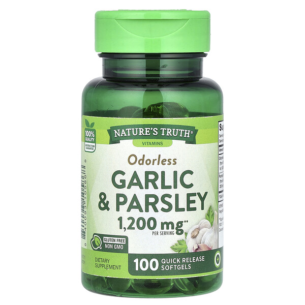 Odorless Garlic & Parsley, 100 Quick Release Softgels Nature's Truth