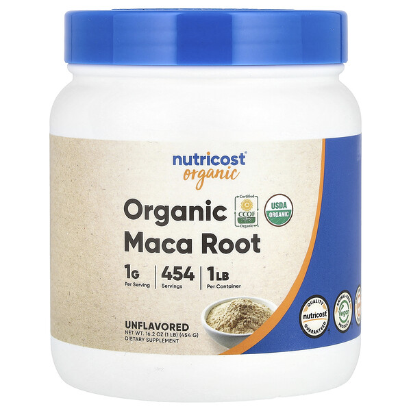 Organic Maca Root, Unflavored, 1 lb (454 g) Nutricost