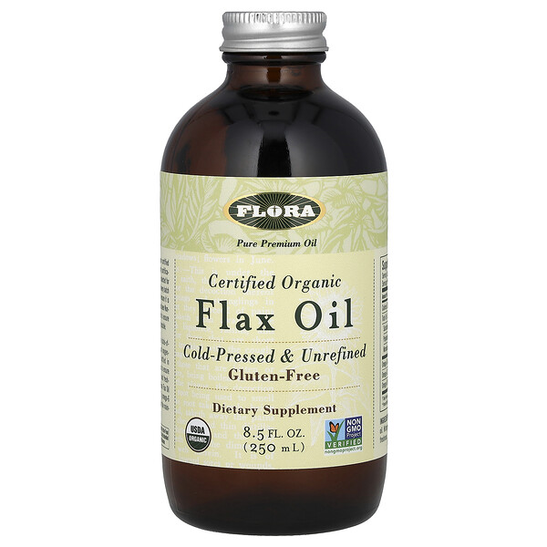 Certified Organic Flax Oil, 8.5 fl oz (250 ml) Flora
