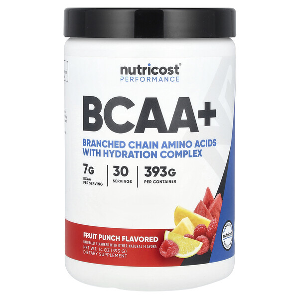 Performance, BCAA+, Fruit Punch, 14 oz (393 g) Nutricost